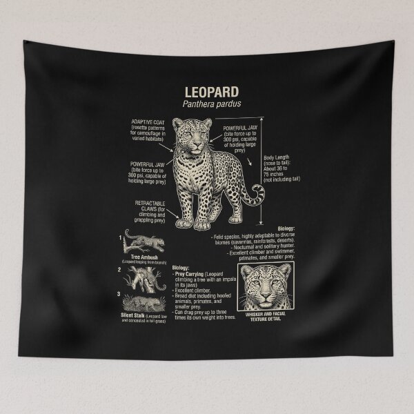 Item preview, Leopard Scientific Anatomy Biology Animal Lover designed and sold by Kimberley King Art  King Art.