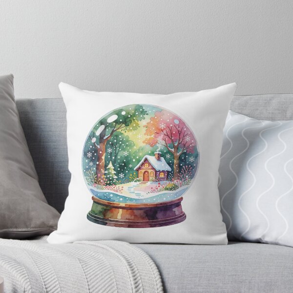 Item preview, Snow Globe Sticker | Winter Forest Cabin designed and sold by AillustriaAK.