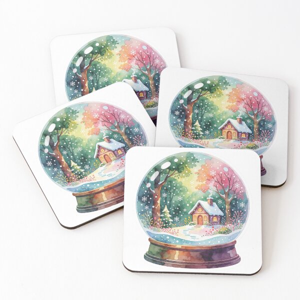 Item preview, Snow Globe Sticker | Winter Forest Cabin designed and sold by AillustriaAK.