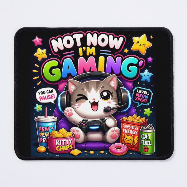 Item preview, Not Now I'm Gaming Cute Cat Sticker designed and sold by Stylestickers55.