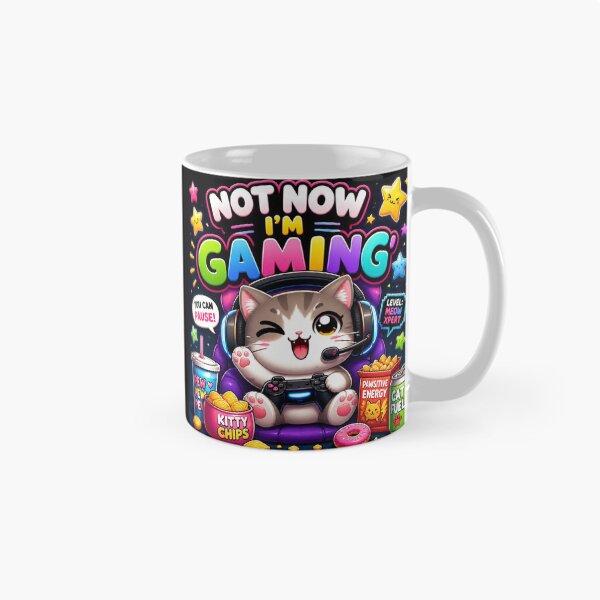 Item preview, Not Now I'm Gaming Cute Cat Sticker designed and sold by Stylestickers55.