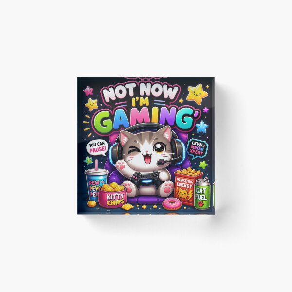 Item preview, Not Now I'm Gaming Cute Cat Sticker designed and sold by Stylestickers55.