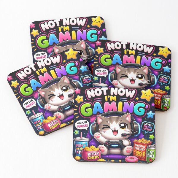 Item preview, Not Now I'm Gaming Cute Cat Sticker designed and sold by Stylestickers55.