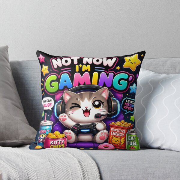 Item preview, Not Now I'm Gaming Cute Cat Sticker designed and sold by Stylestickers55.