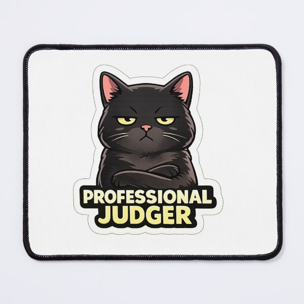 Item preview, Professional Judger Cat Sticker – Funny Grumpy Black Cat Meme Decal designed and sold by HaveAGoodDay365.