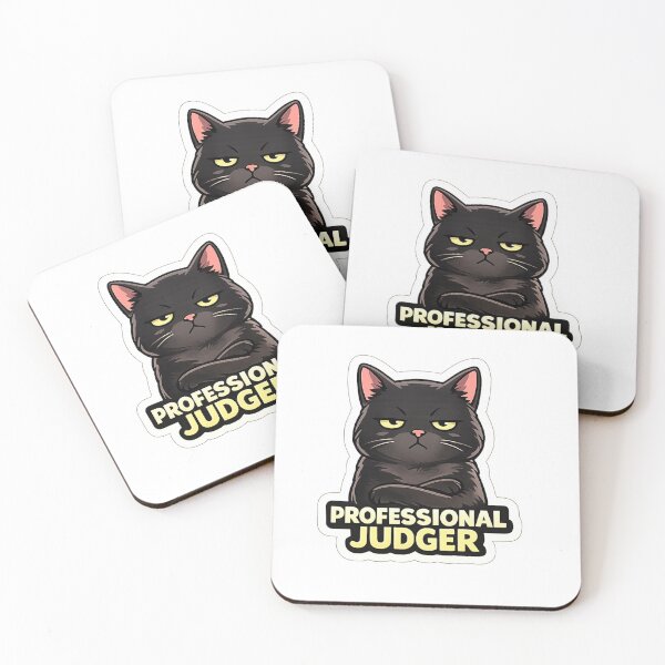 Item preview, Professional Judger Cat Sticker – Funny Grumpy Black Cat Meme Decal designed and sold by HaveAGoodDay365.