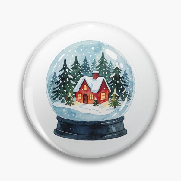 Item preview, Snow Globe Sticker | Winter Forest Cabin designed and sold by AillustriaAK.