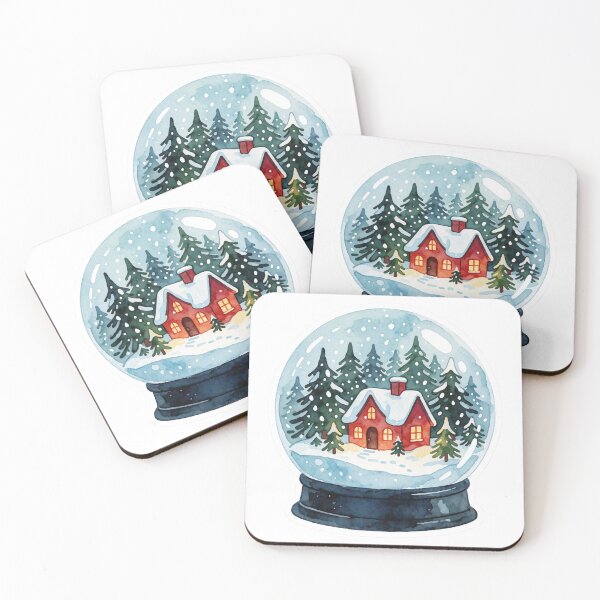 Item preview, Snow Globe Sticker | Winter Forest Cabin designed and sold by AillustriaAK.
