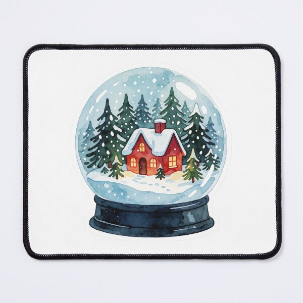 Item preview, Snow Globe Sticker | Winter Forest Cabin designed and sold by AillustriaAK.