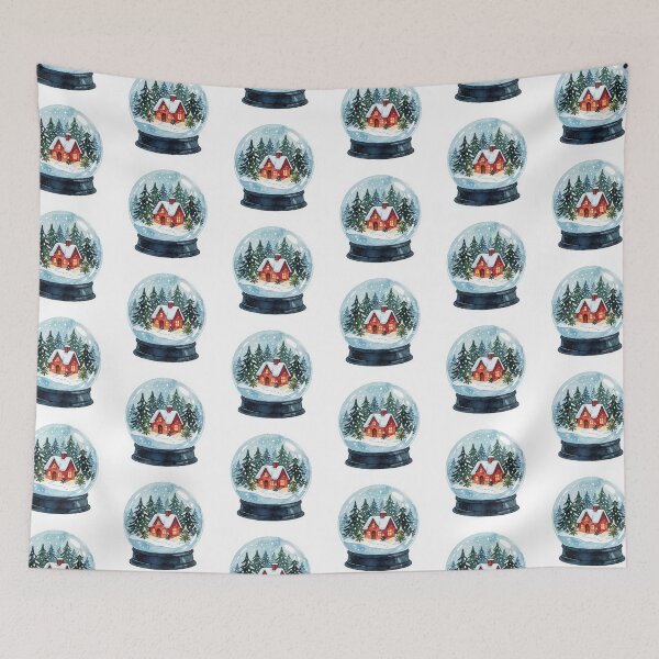 Item preview, Snow Globe Sticker | Winter Forest Cabin designed and sold by AillustriaAK.