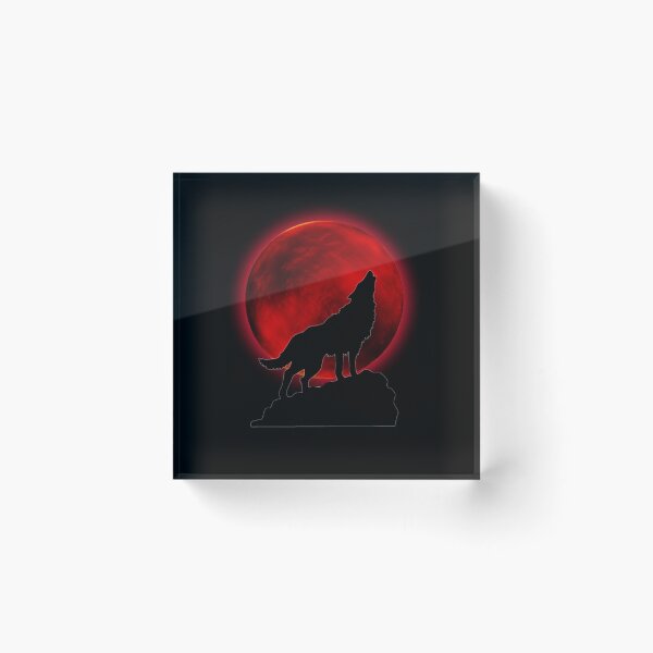 Item preview, Red Moon Wolf Silhouette  designed and sold by StyleBloomes.