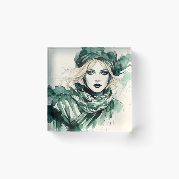 Item preview, Ethereal Fashion Sketch: Watercolor Portrait designed and sold by ToxicInkArt.