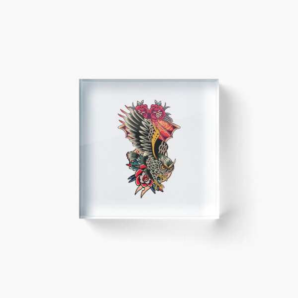 Item preview, Traditional Owl Tattoo designed and sold by yuki-hana.