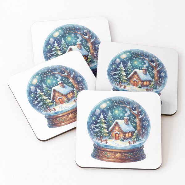 Item preview, Snow Globe Sticker | Winter Forest Cabin designed and sold by AillustriaAK.