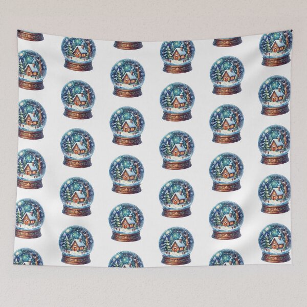 Item preview, Snow Globe Sticker | Winter Forest Cabin designed and sold by AillustriaAK.