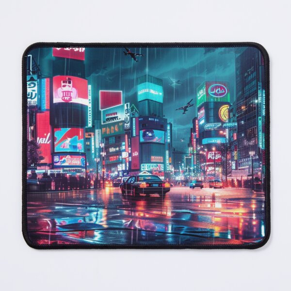 Item preview, Rainy Tokyo Neon Noir - Cyberpunk Cityscape designed and sold by VectorForge.