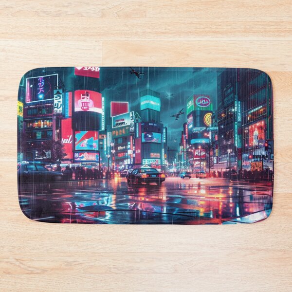 Item preview, Rainy Tokyo Neon Noir - Cyberpunk Cityscape designed and sold by VectorForge.