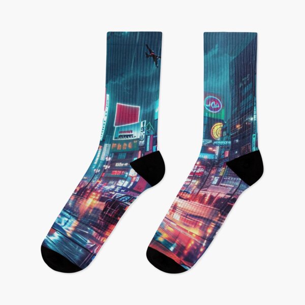 Item preview, Rainy Tokyo Neon Noir - Cyberpunk Cityscape designed and sold by VectorForge.