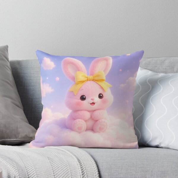 Item preview, Cute Pink Bunny on Clouds designed and sold by 0606PM.