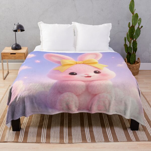 Item preview, Cute Pink Bunny on Clouds designed and sold by 0606PM.