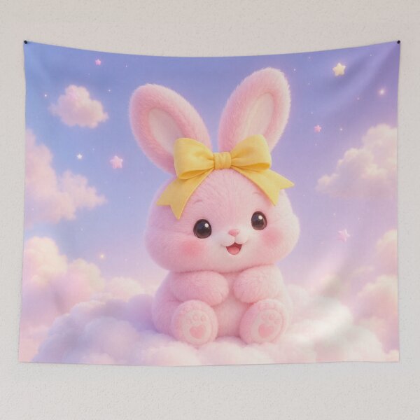 Item preview, Cute Pink Bunny on Clouds designed and sold by 0606PM.