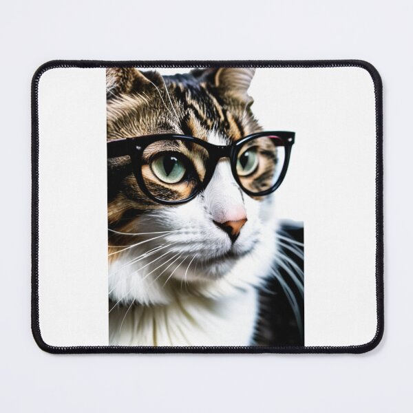 Item preview, Animals - Tabby Cat with Glasses, Humorous and Quirky Portrait designed and sold by DoodyPets.