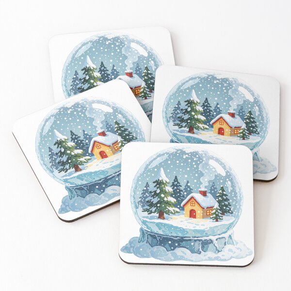 Item preview, Snow Globe Sticker | Winter Forest Cabin designed and sold by AillustriaAK.
