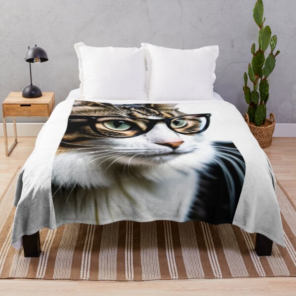 Item preview, Animals - Tabby Cat with Glasses, Humorous and Quirky Portrait designed and sold by DoodyPets.