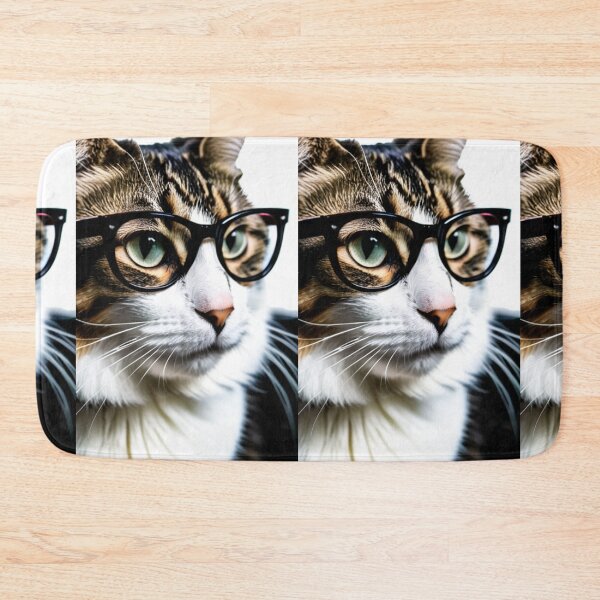 Item preview, Animals - Tabby Cat with Glasses, Humorous and Quirky Portrait designed and sold by DoodyPets.