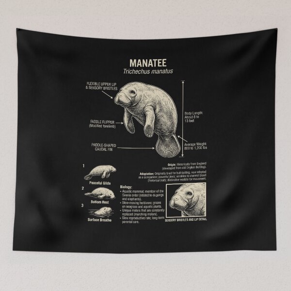 Item preview, Manatee Scientific Anatomy Biology Animal Lover designed and sold by Kimberley King Art  King Art.