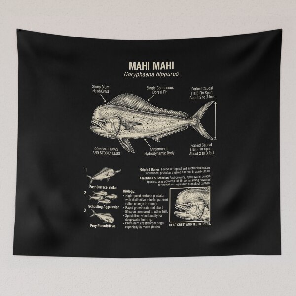 Item preview, Mahi Mahi Scientific Anatomy Biology Animal Lover designed and sold by Kimberley King Art  King Art.