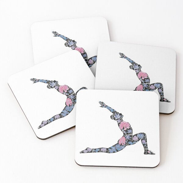 Item preview, Runner’s Lunge Pose - Pink & Blue (Yoga Botanicals Series) designed and sold by Winooski Designs.