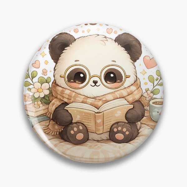 Item preview, Book Time Cute Panda Sticker designed and sold by happyhub786.