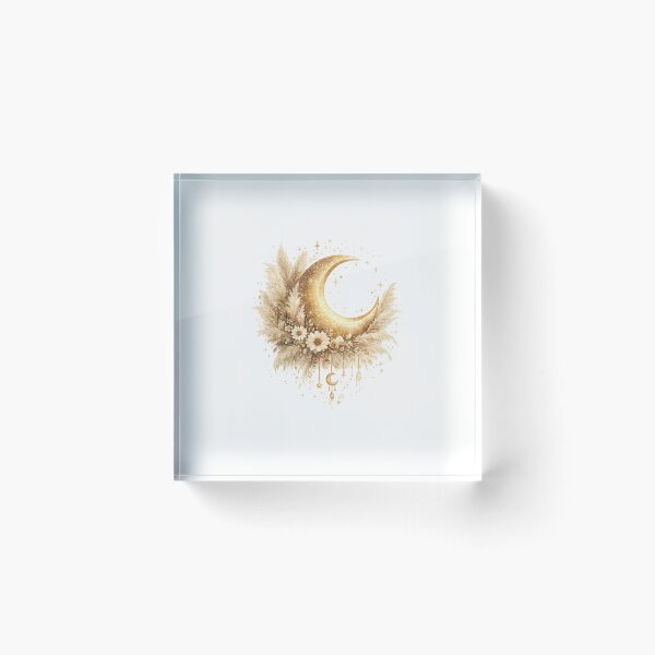 Item preview, Boho Golden Moon Bloom designed and sold by DaryaArtFrance.