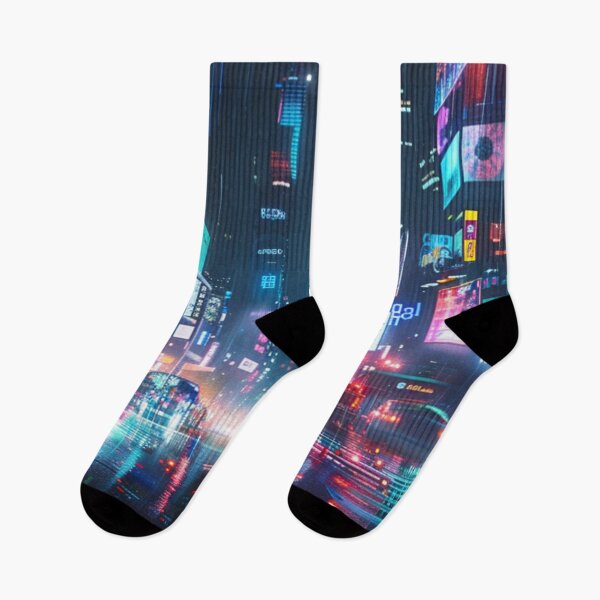 Item preview, Rainy Cyberpunk Tokyo - Neon Noir Cityscape designed and sold by VectorForge.