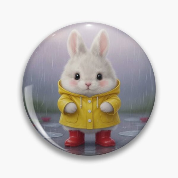 Item preview, Cute Fluffy Bunny in Yellow Raincoat – Cozy Rainy Day Magical Spring Rabbit designed and sold by lovelistivkaa.