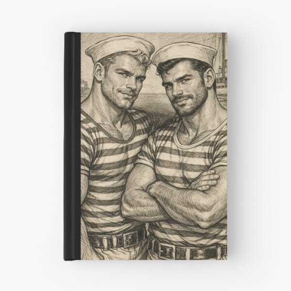 Item preview, Década de 1940: Permiso en tierra para marineros en San Francisco. Homenaje a Tom of Finland. Orgullo Gay. Diseño gráfico. designed and sold by ItsAKinkThing.