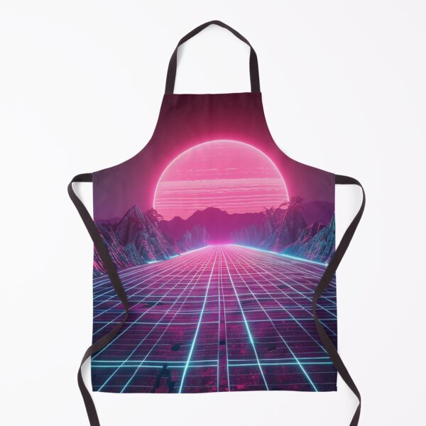 Item preview, Retrowave Horizon Drive - Synthwave Landscape Mat designed and sold by VectorForge.