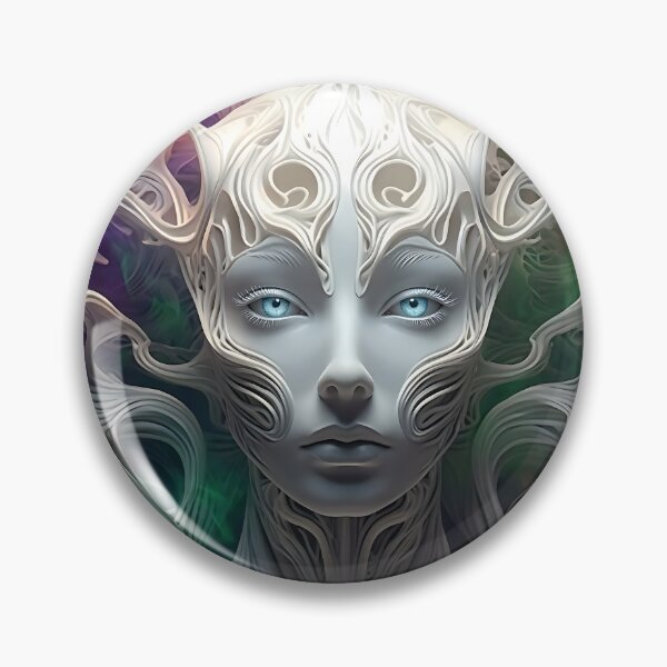 Item preview, Ethereal Alien Deity: Surreal Sci-Fi Portrait designed and sold by ToxicInkArt.