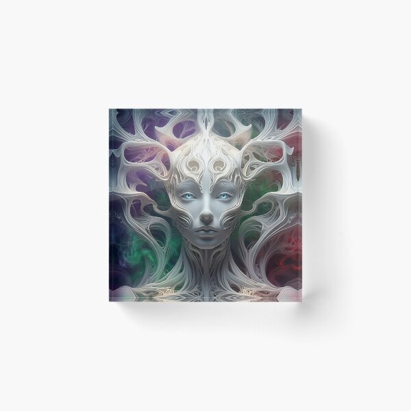 Item preview, Ethereal Alien Deity: Surreal Sci-Fi Portrait designed and sold by ToxicInkArt.