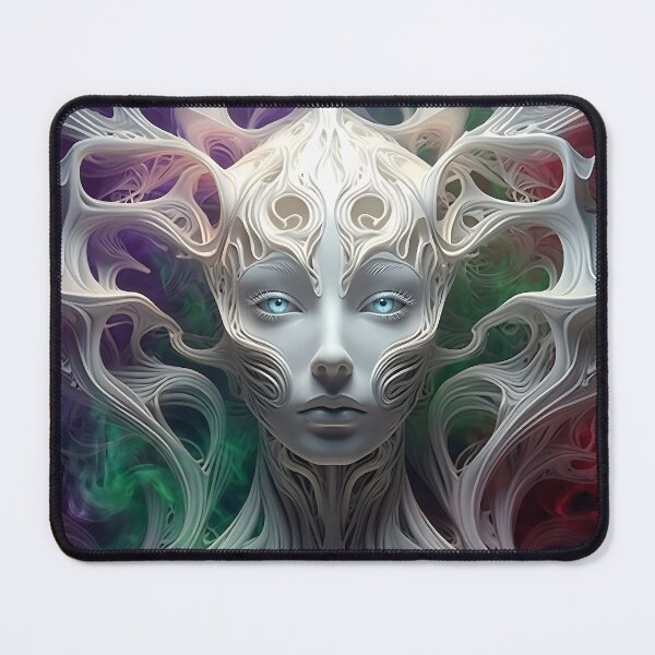 Item preview, Ethereal Alien Deity: Surreal Sci-Fi Portrait designed and sold by ToxicInkArt.