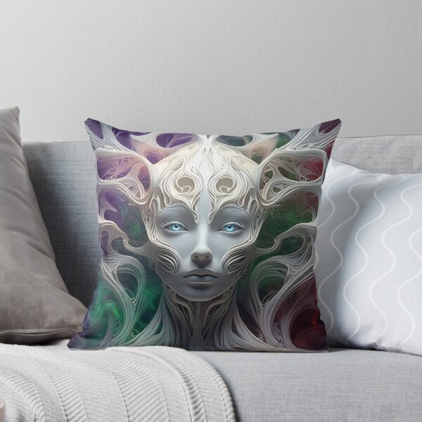 Item preview, Ethereal Alien Deity: Surreal Sci-Fi Portrait designed and sold by ToxicInkArt.