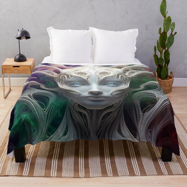 Item preview, Ethereal Alien Deity: Surreal Sci-Fi Portrait designed and sold by ToxicInkArt.