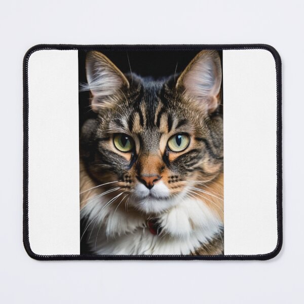 Item preview, Animals - Tabby Cat with Green Eyes, Cinematic Portrait on Black Background designed and sold by DoodyPets.