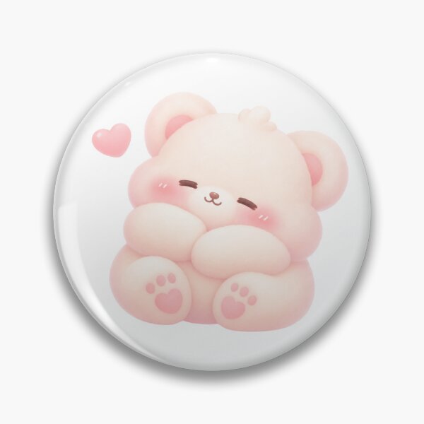 Item preview, Marshmallow the Cuddly Soft Bear – Kawaii Sticker designed and sold by GiggleGlyphsX.