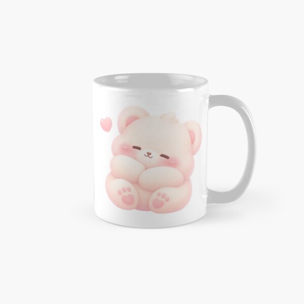 Item preview, Marshmallow the Cuddly Soft Bear – Kawaii Sticker designed and sold by GiggleGlyphsX.
