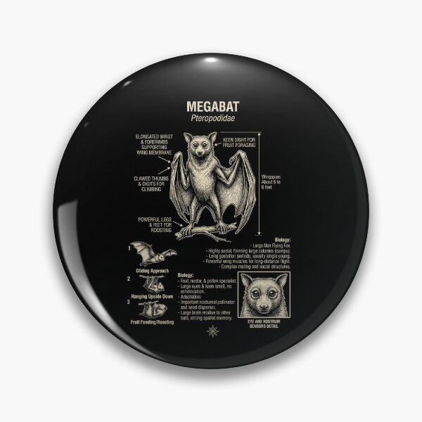 Item preview, Megabats Scientific Anatomy Biology Animal Lover designed and sold by Kimberley King Art  King Art.