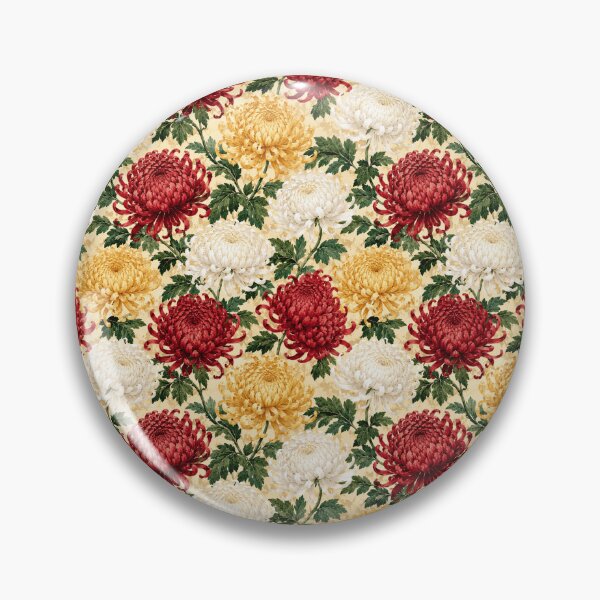 Item preview, Chrysanthemum Imperial Watercolor Botanical Seamless Pattern designed and sold by Inkworksbyshery.