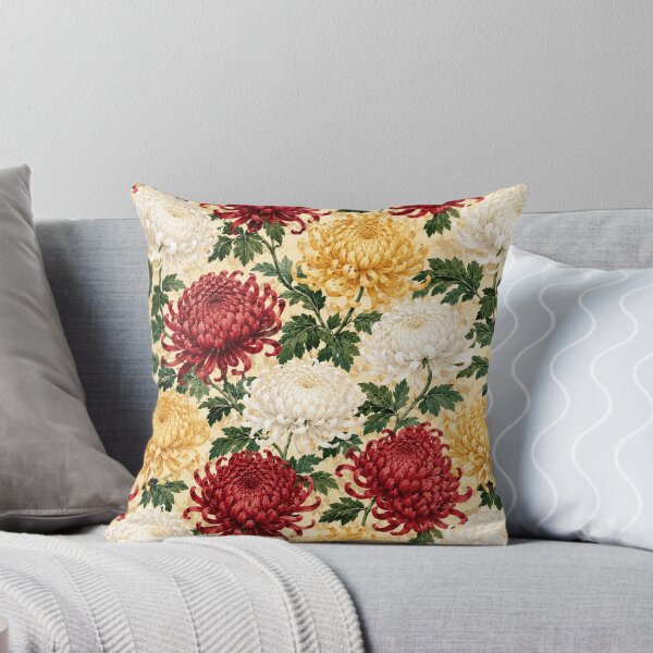 Item preview, Chrysanthemum Imperial Watercolor Botanical Seamless Pattern designed and sold by Inkworksbyshery.