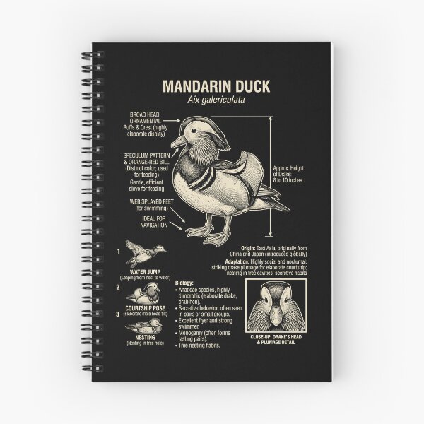 Item preview, Mandarin Duck Scientific Anatomy Ornithology Animal Lover designed and sold by Kimberley King Art  King Art.